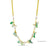 Natural Stone & Freshwater Pearl Necklace - Gold/Pearl/Aventurine