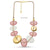 Resin Beads Hand Knotted Wax Cord - Pink Frosted/Matt Gold
