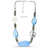 Resin Beads Hand Knotted Wax Cord Necklace  - Blue Tonal Matt Silver
