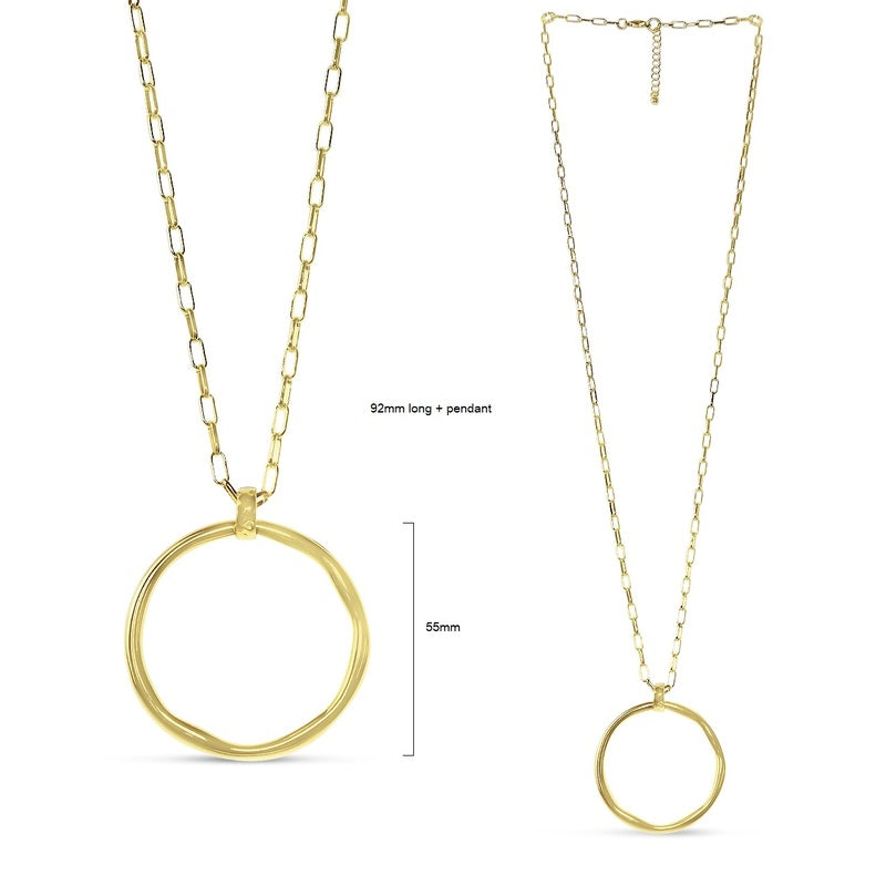 Circle Pendant Necklace - Gold