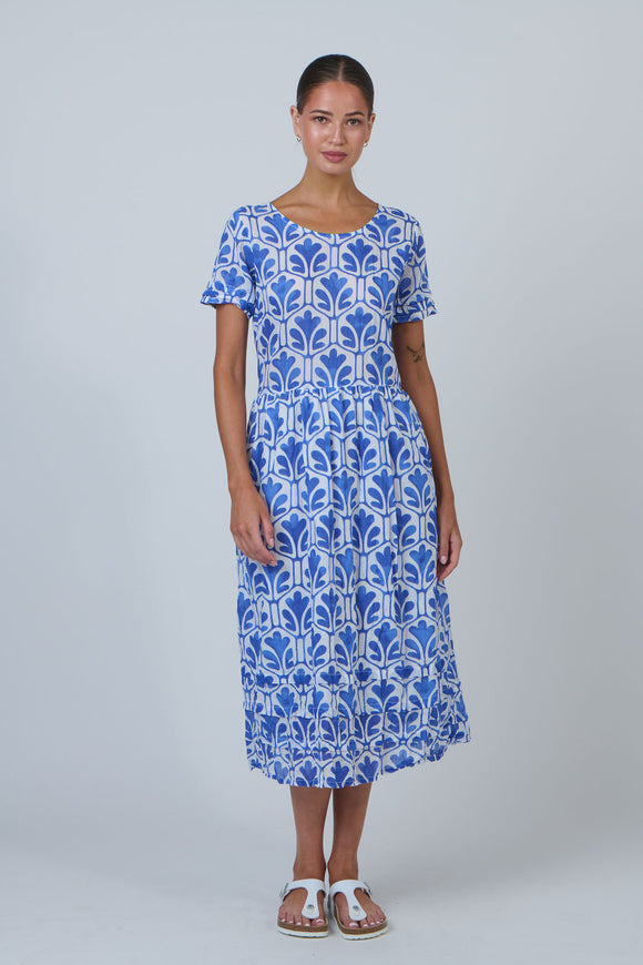 Fuss Free Crinkle Cotton Dress By Namastai - Cycladic Oak