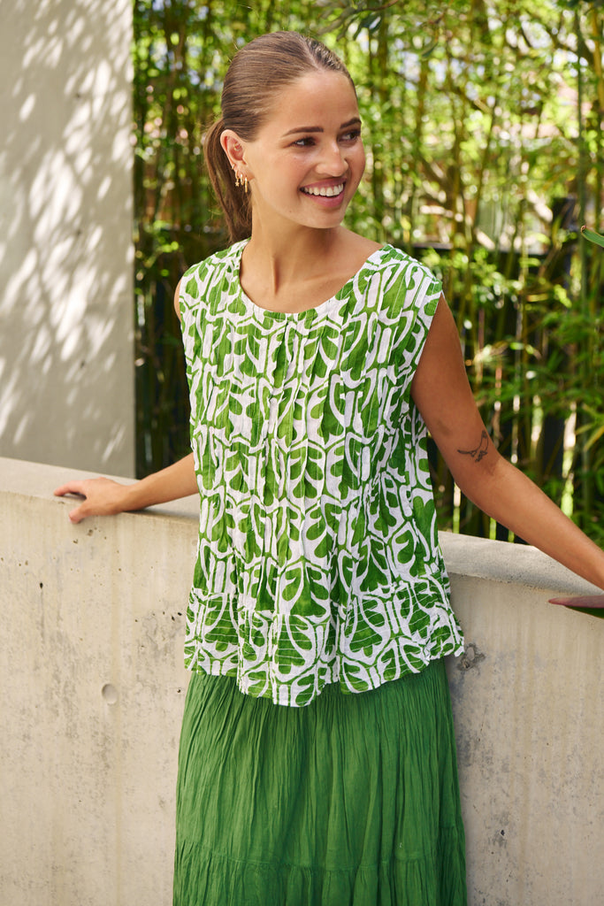 Sleeveless Crinkle Cotton Top By Namastai - Oak Meadow