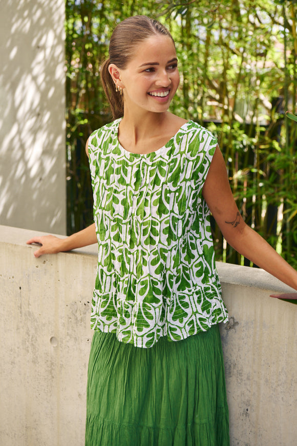 Sleeveless Crinkle Cotton Top By Namastai - Oak Meadow