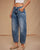 Mid Rise Barrel Jeans - Denim