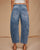 Mid Rise Barrel Jeans - Denim