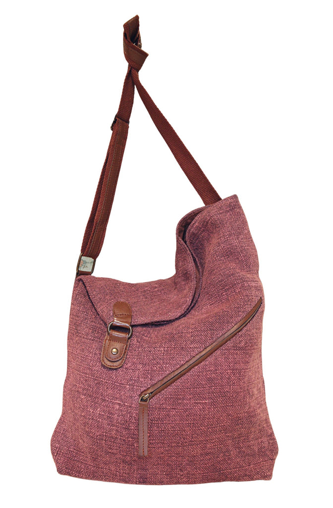 The Wanderer Crossbody Jute Bag - Aubergine