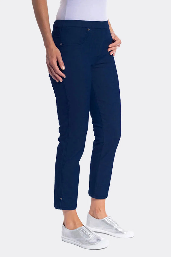 Easy Wear Pull On Pant By Cafe Latte - Navy