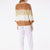 Nadia Hessian 3/4 Sleeve Top - Toffee Ombre