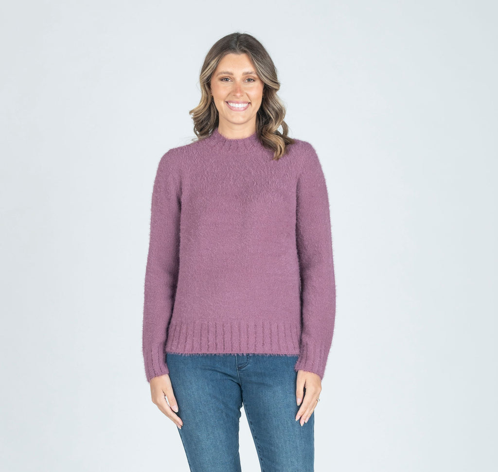 Fluffy Crew Pullover By Maglia - Magenta