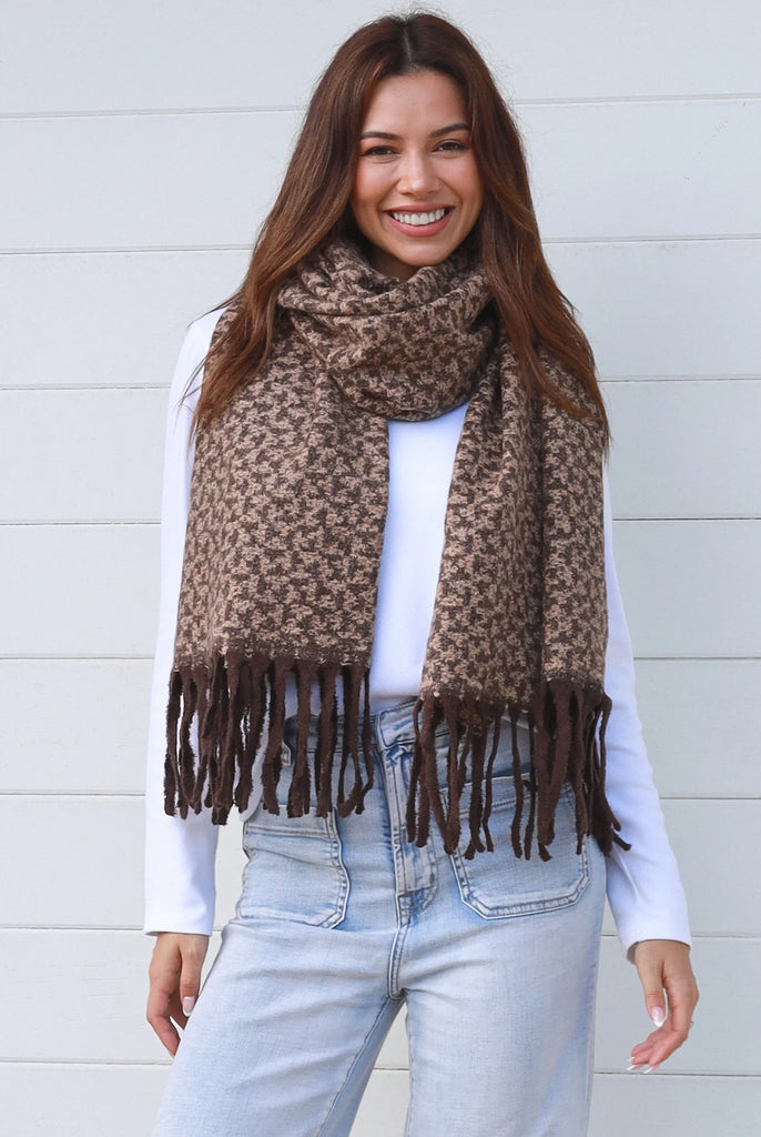 Winter Scarf - Chocolate/Beige