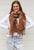 Winter Scarf - Latte Flowers