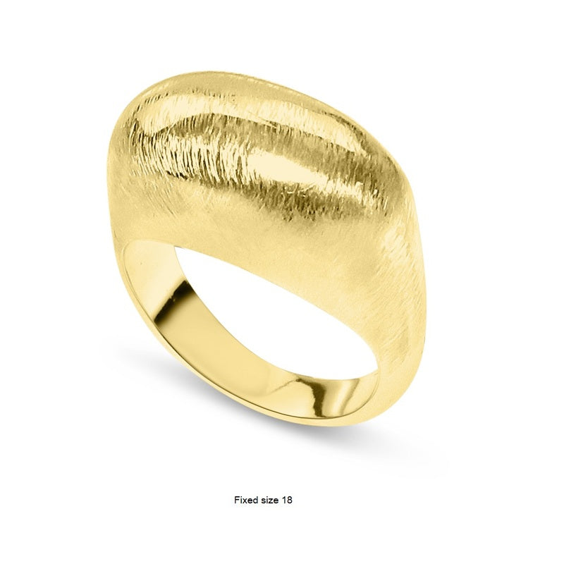 High Polished Textured Ring/Shiny Gold