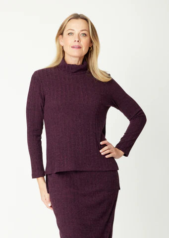 Cowl Top By Cordelia St - Plum