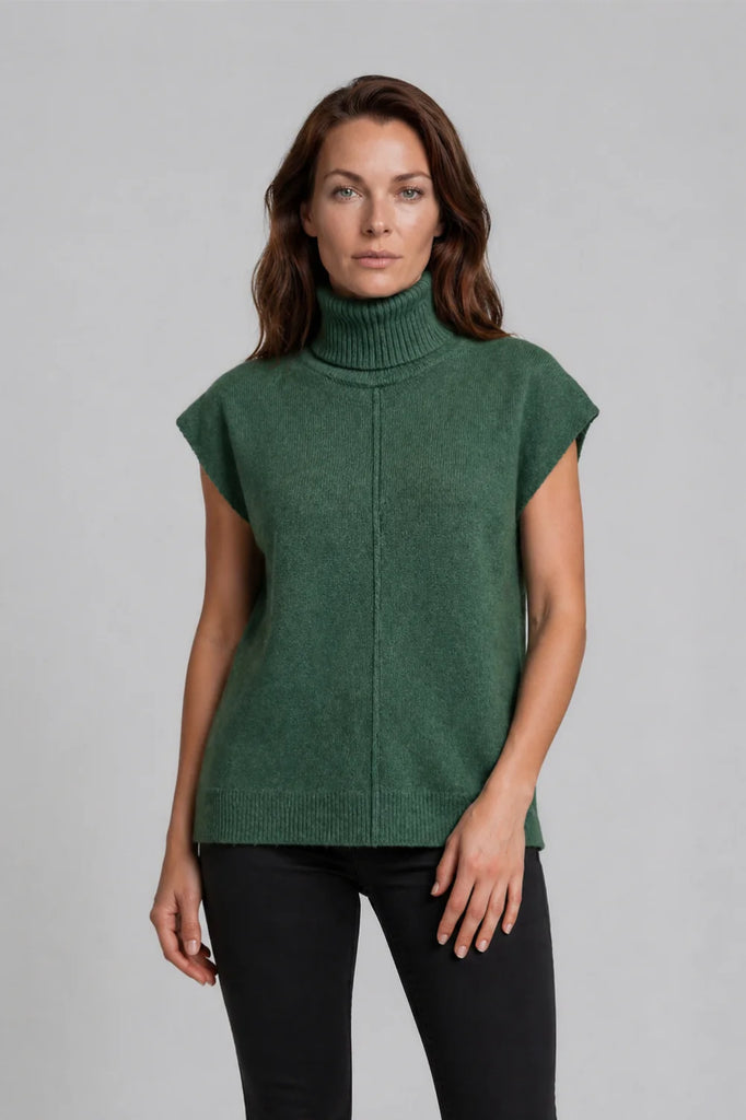 Jane Wool Cowl Vest By Bromley - Moss