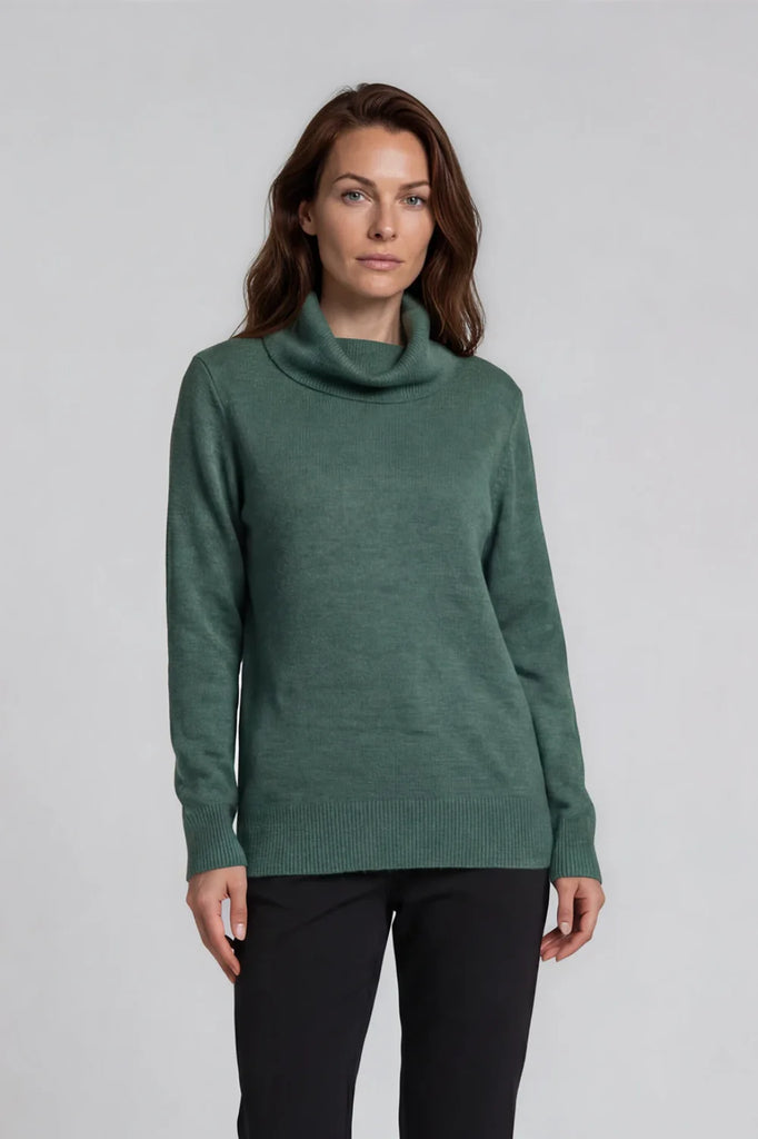 Cowl Neck Soft Knit - Moss