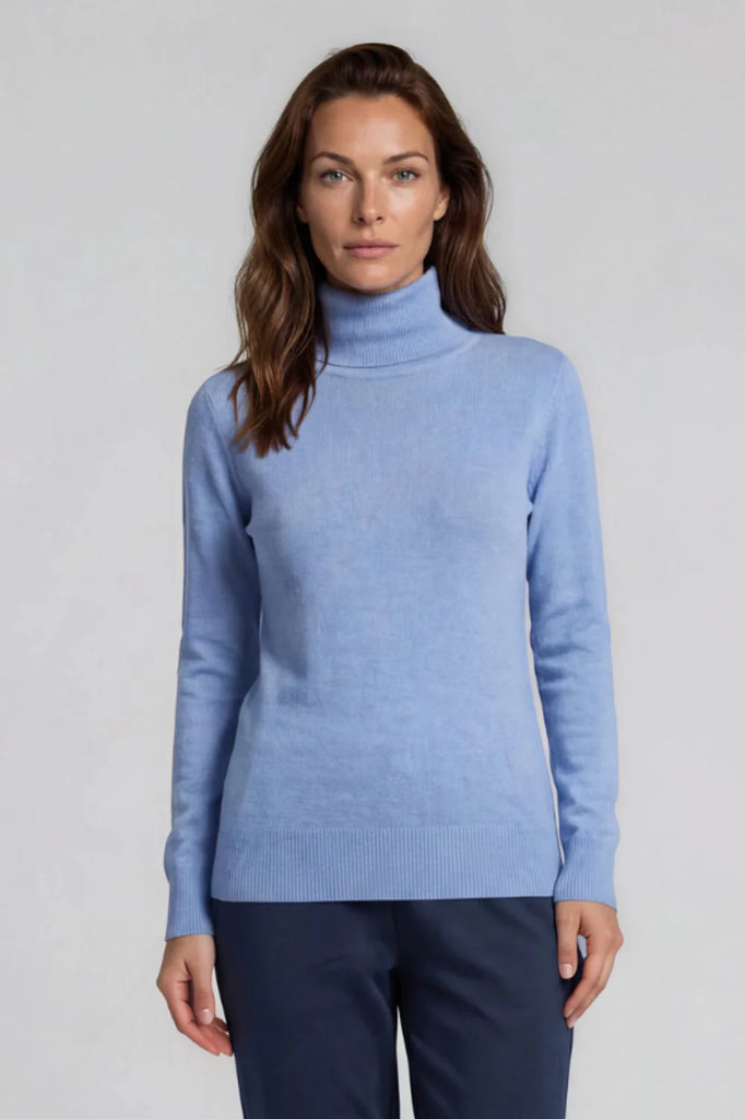 Cowl Neck Soft Knit - Wedgewood