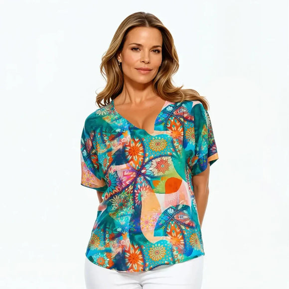 V- Neck Top By Claire Powell - Puzzle