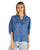 Aurora Sheer Linen Top - Royal Blue