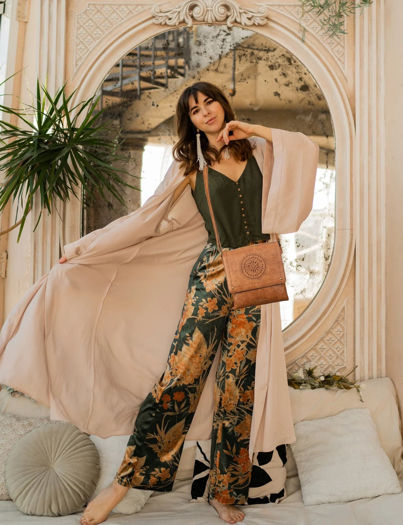 Imogen Flap Over X Body Bag - Tan