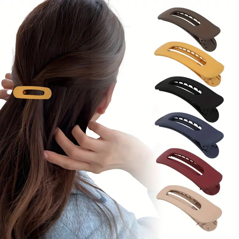 Frosted Duckbill Har Clip - Brown