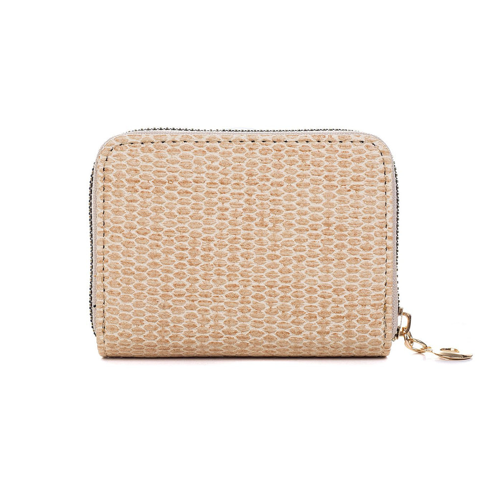 Zip Around Card Holder - Beige