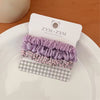 3pcs Vintage Elegant Fabric Hair Rope Set - Purple