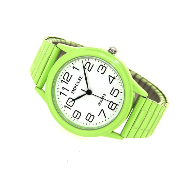 Large Stretch Band Watch - Lime