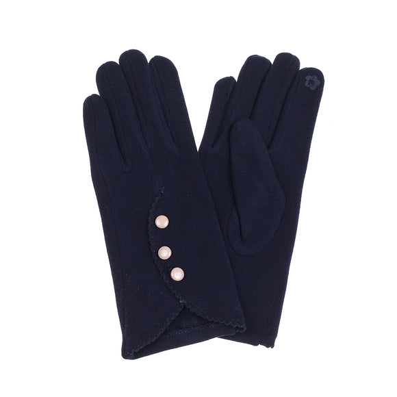 Gloves 3 Button - Navy