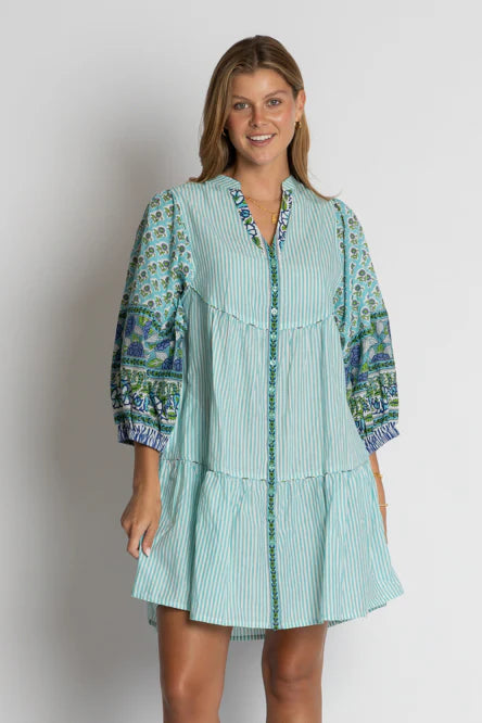 Mississippi Button Dress By IBSA - Lagoon