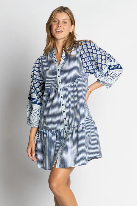Mississippi Button Dress By IBSA - Navy