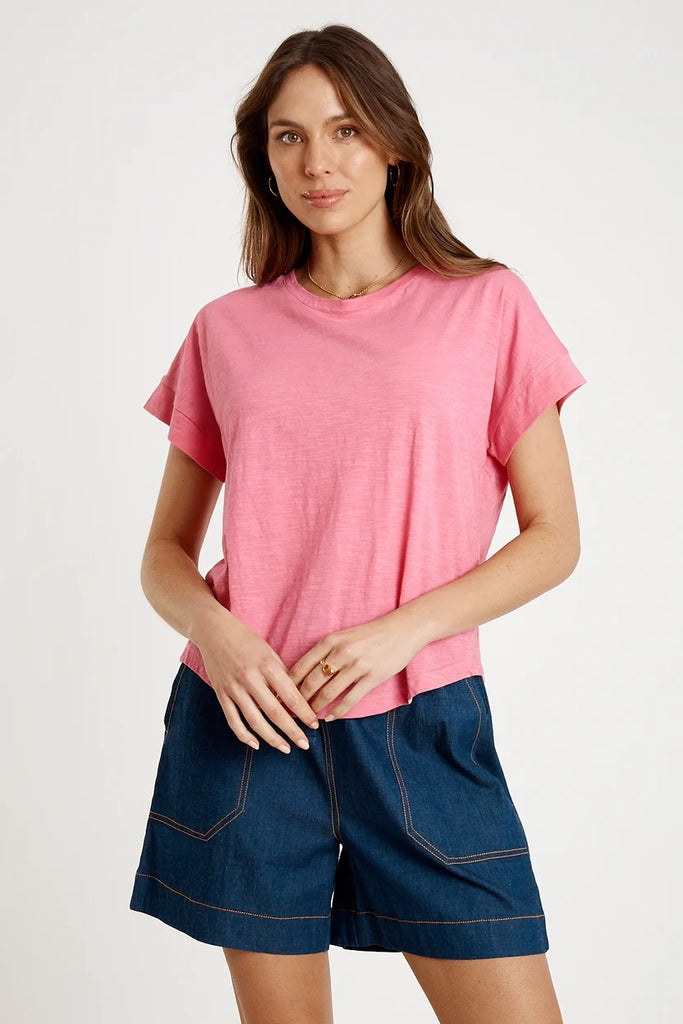 Round Neck T-Shirt By Ibsa - Carnation