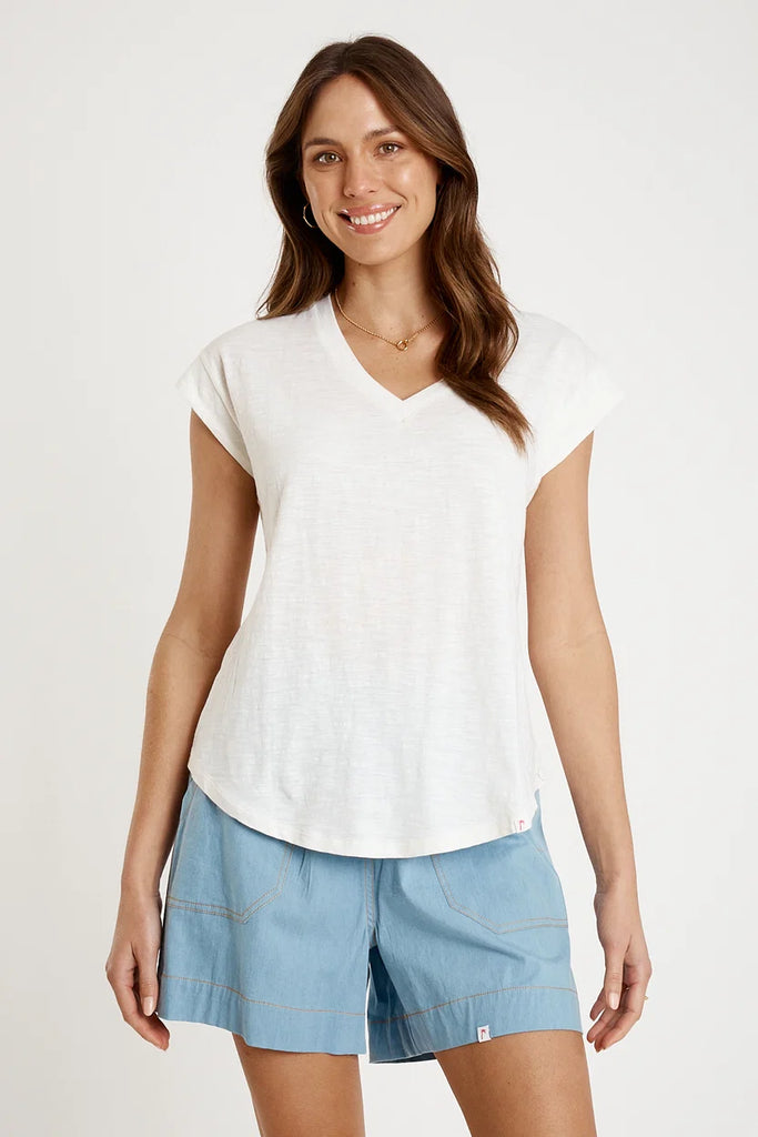 Vee Neck T-Shirt By Ibsa - White