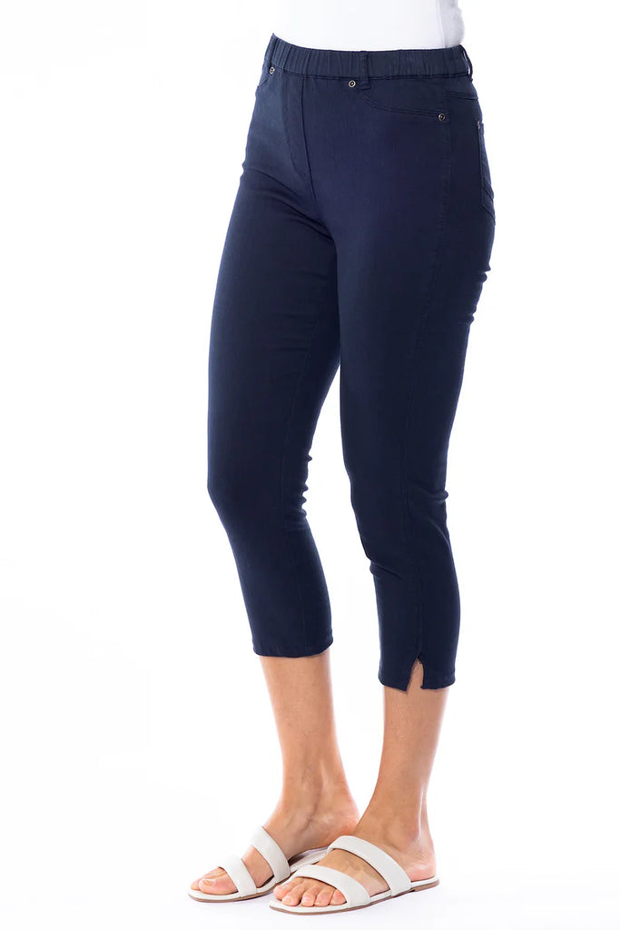 Cotton Capri Jeggings - Navy