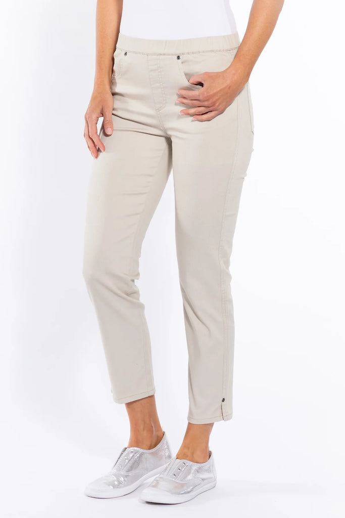 Easy Wear Pull On Pant By Cafe Latte - Putty