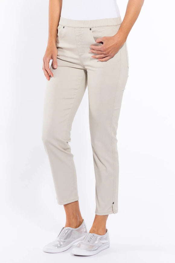 Easy Wear Pull On Pant By Cafe Latte - Putty