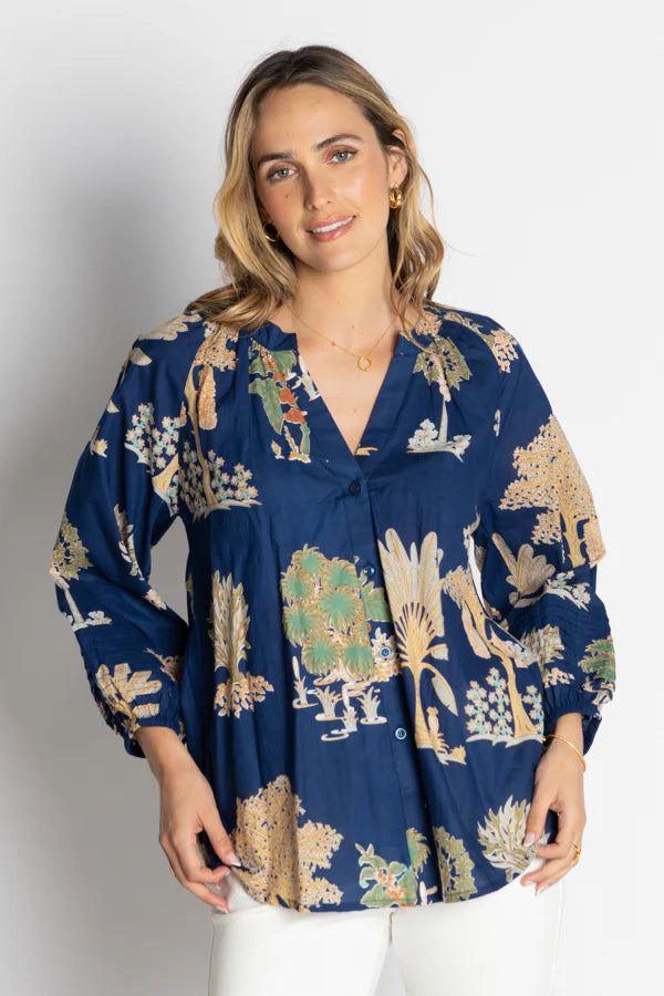 Amrita Shirt By LulaLife - Navy
