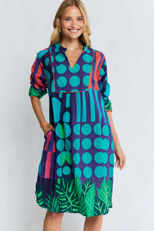 Rhea Midi Dress By Lulalife - Navy