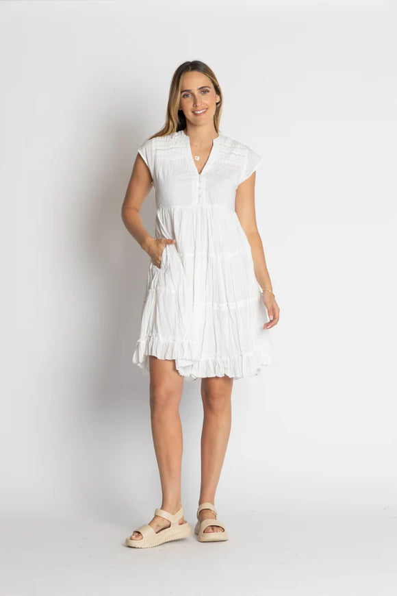 Shayna Tiered Dress By LulaLife - White
