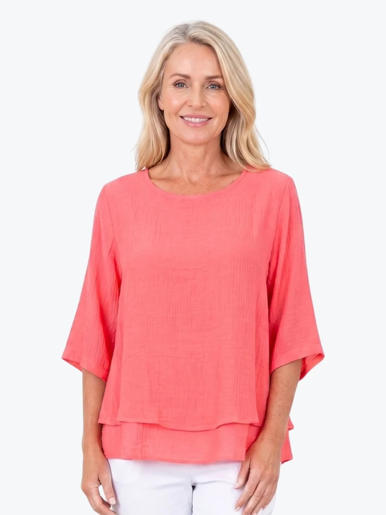 Leo Layered Top By Renoma - Melon