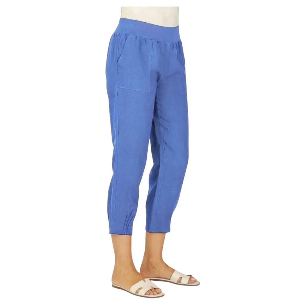 Lux Lucy Tuck Linen Pant By Maglia - Denim