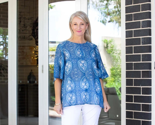 Flutter Sleeve Print Top By Equinox