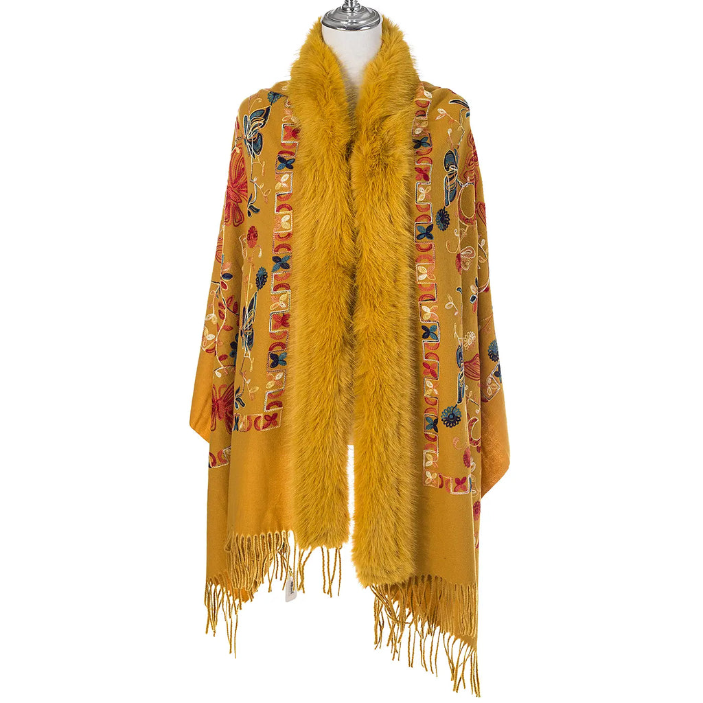 Wrap With Fur - Yellow