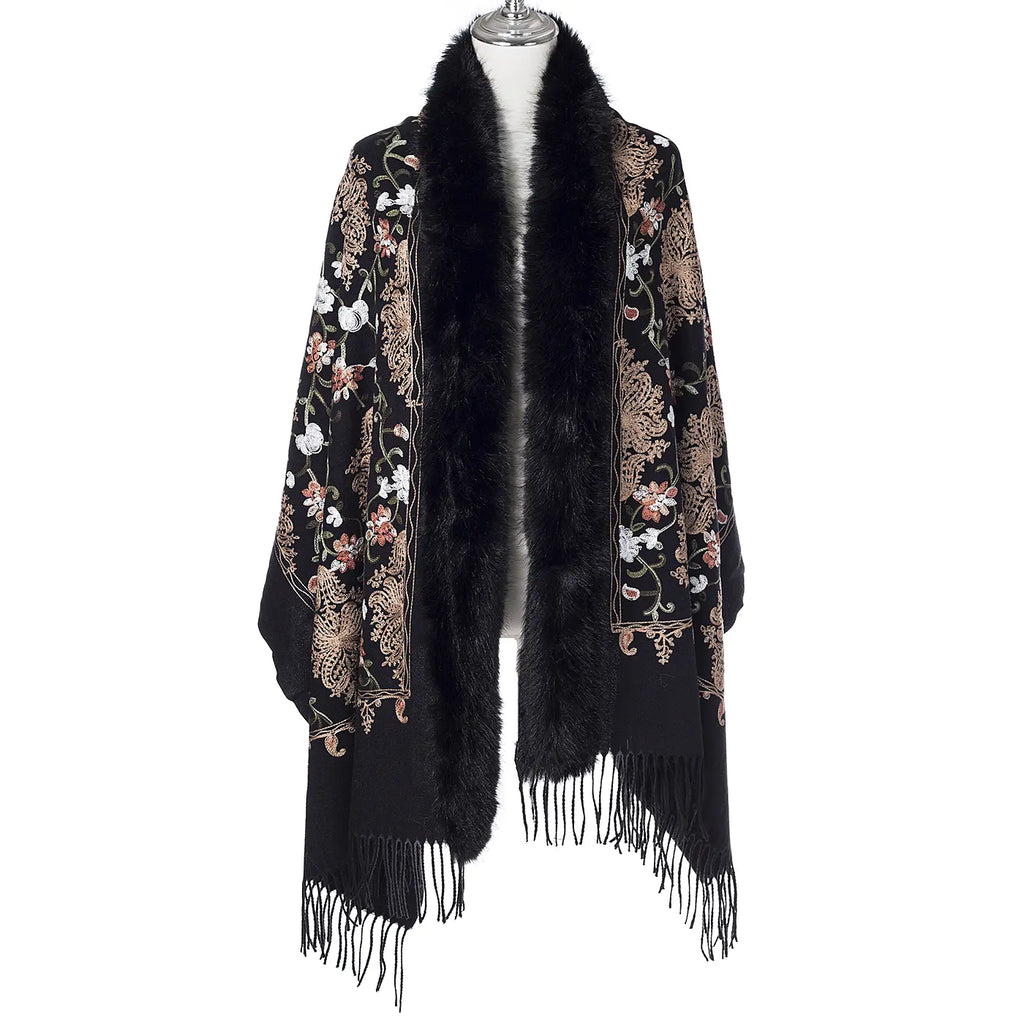 Wrap With Fur - Black