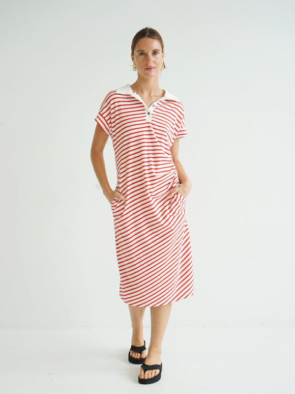Felicity Striped Dress - Red