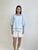 Khloe Linen Blend Top - Sky Blue