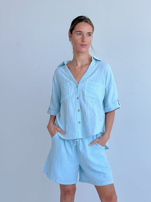 Ronnie Cotton Top - Blue