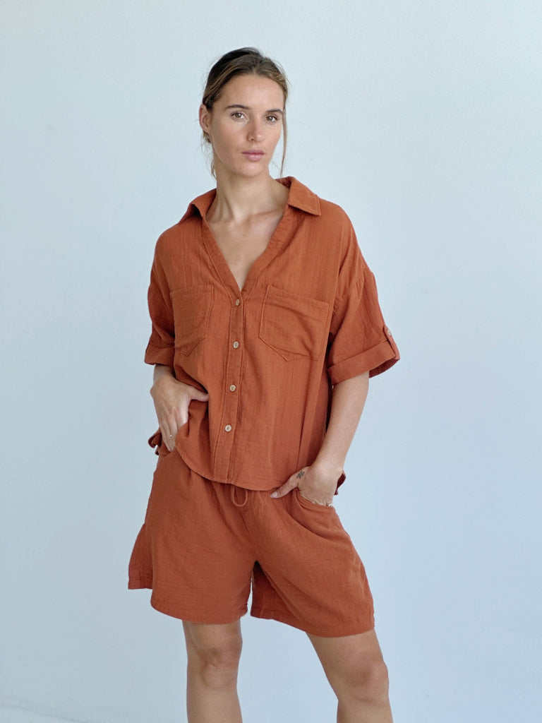 Ronnie Cotton Top - Rust