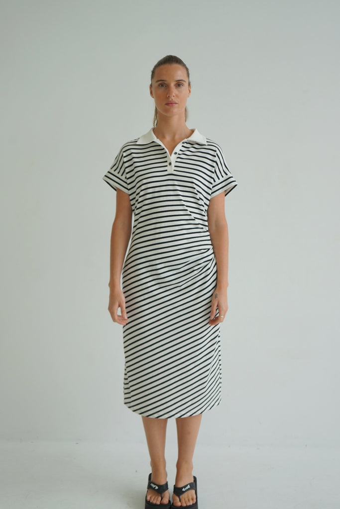 Felicity Stripe Dress - Black