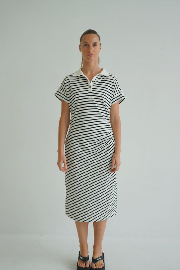 Felicity Stripe Dress - Black