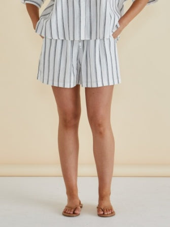 Sierra Short By Betty Basics - Black/White Stripe